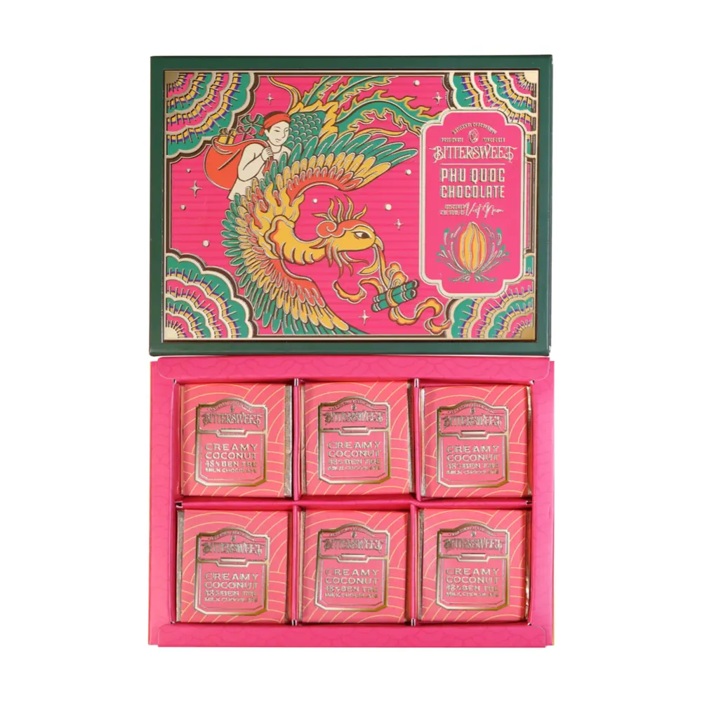 Hộp Quà Tặng Socola Ăn Khế Trả Vàng, Discover the Soul of Vietnam Phu Quoc Chocolate Gift Box, 6 Viên (36g) - BITTERSWEET